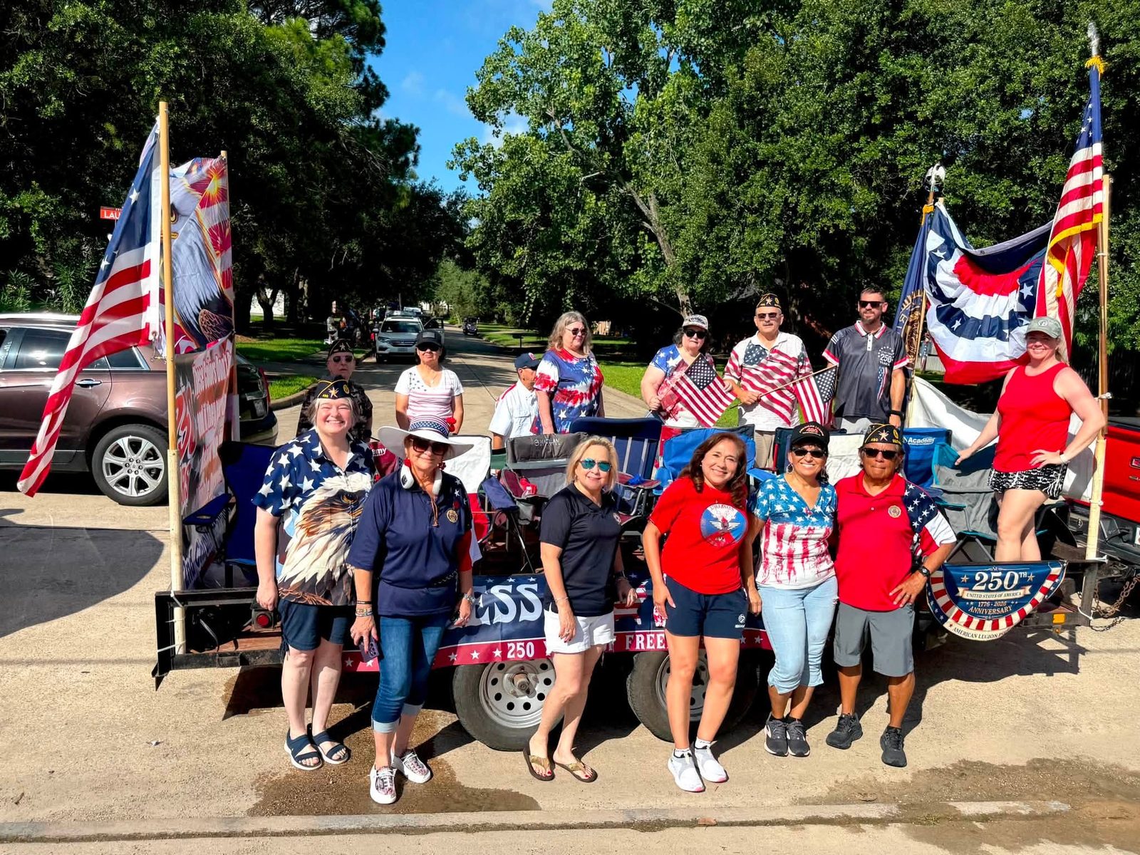 Post 490 members gathered before the Friendswood Fourth of July Parade