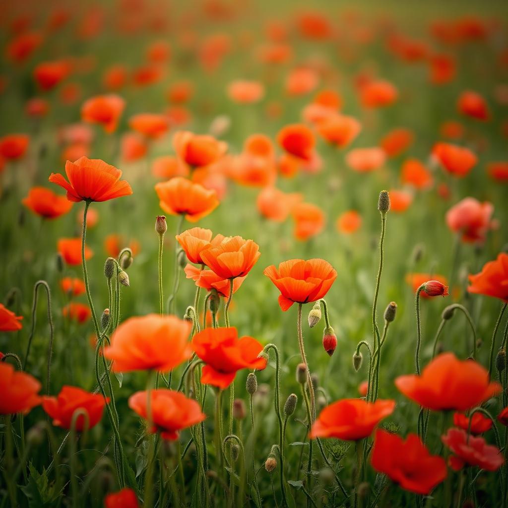 Poppy field in bloom